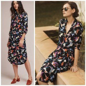 Maeve by Anthropologie Parrot Shirt Dress